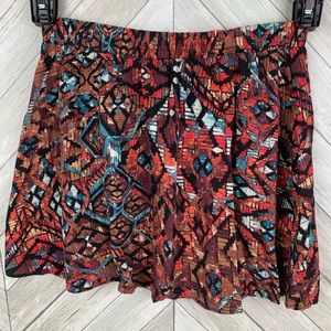 Kirra patterned color mini skirt. XS